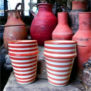 BULLSEYE BELL & DEE CUPS SMALL CORAL SET OF 2